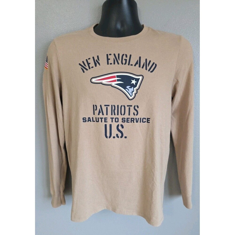 Nike New England Patriots Salute to Service - Boy's XL Long Sleeve T-Shirt, Tan